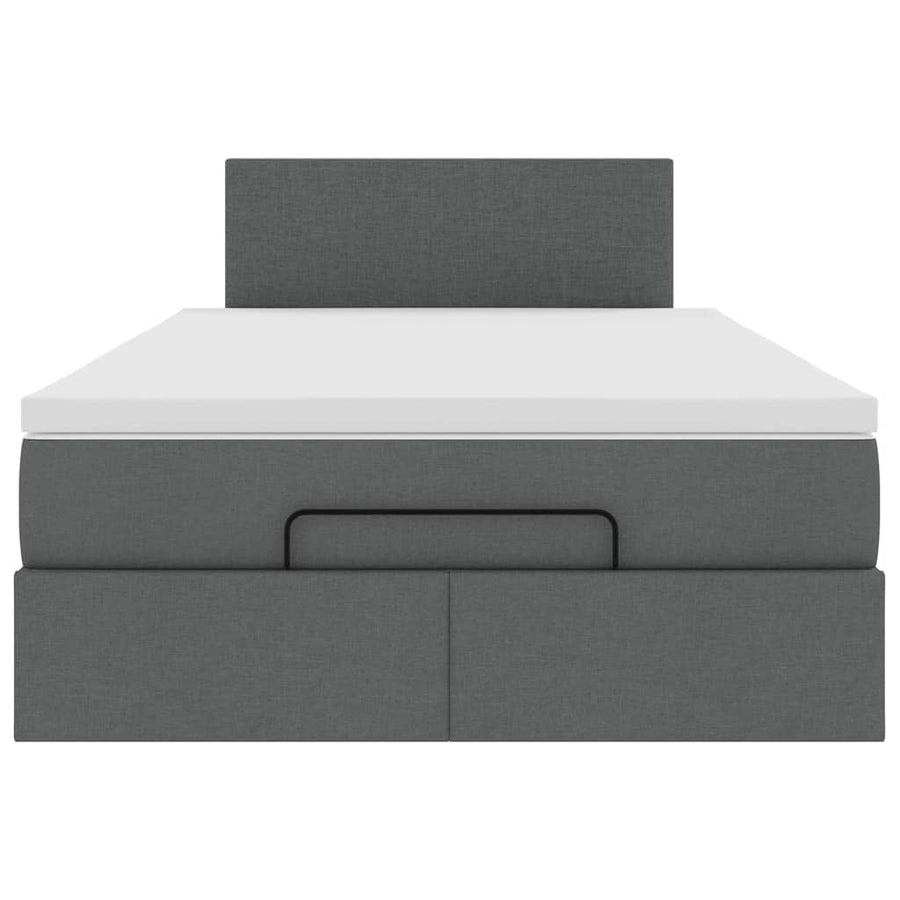 Ottoman bed met matras en LED's 120x200 cm stof donkergrijs