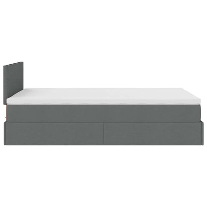 Ottoman bed met matras en LED's 120x200 cm stof donkergrijs