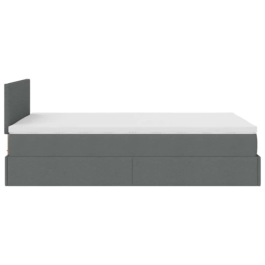 Ottoman bed met matras en LED's 120x200 cm stof donkergrijs