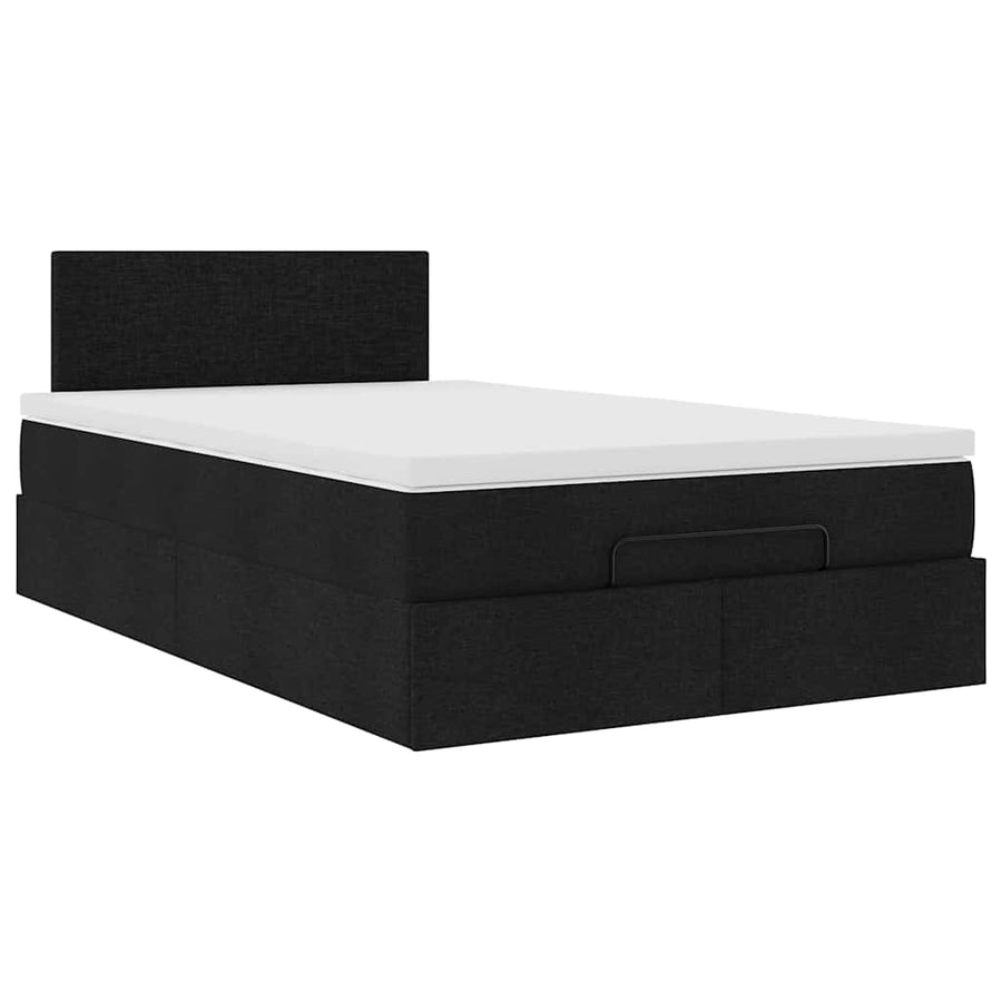 Ottoman bed met matras en LED's 120x200 cm stof zwart