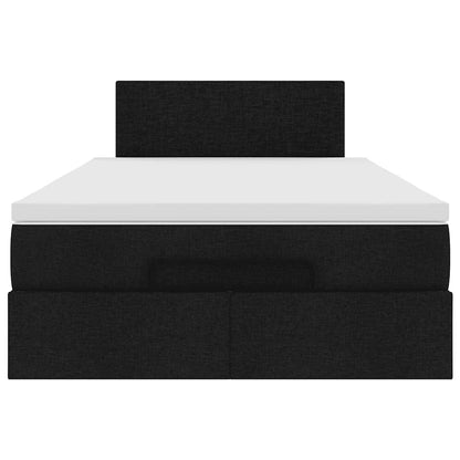Ottoman bed met matras en LED's 120x200 cm stof zwart