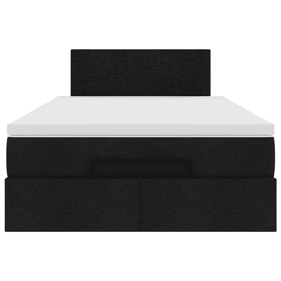 Ottoman bed met matras en LED's 120x200 cm stof zwart