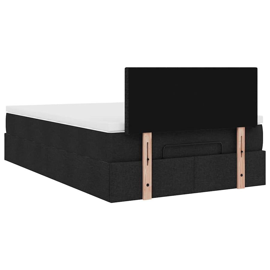 Ottoman bed met matras en LED's 120x200 cm stof zwart