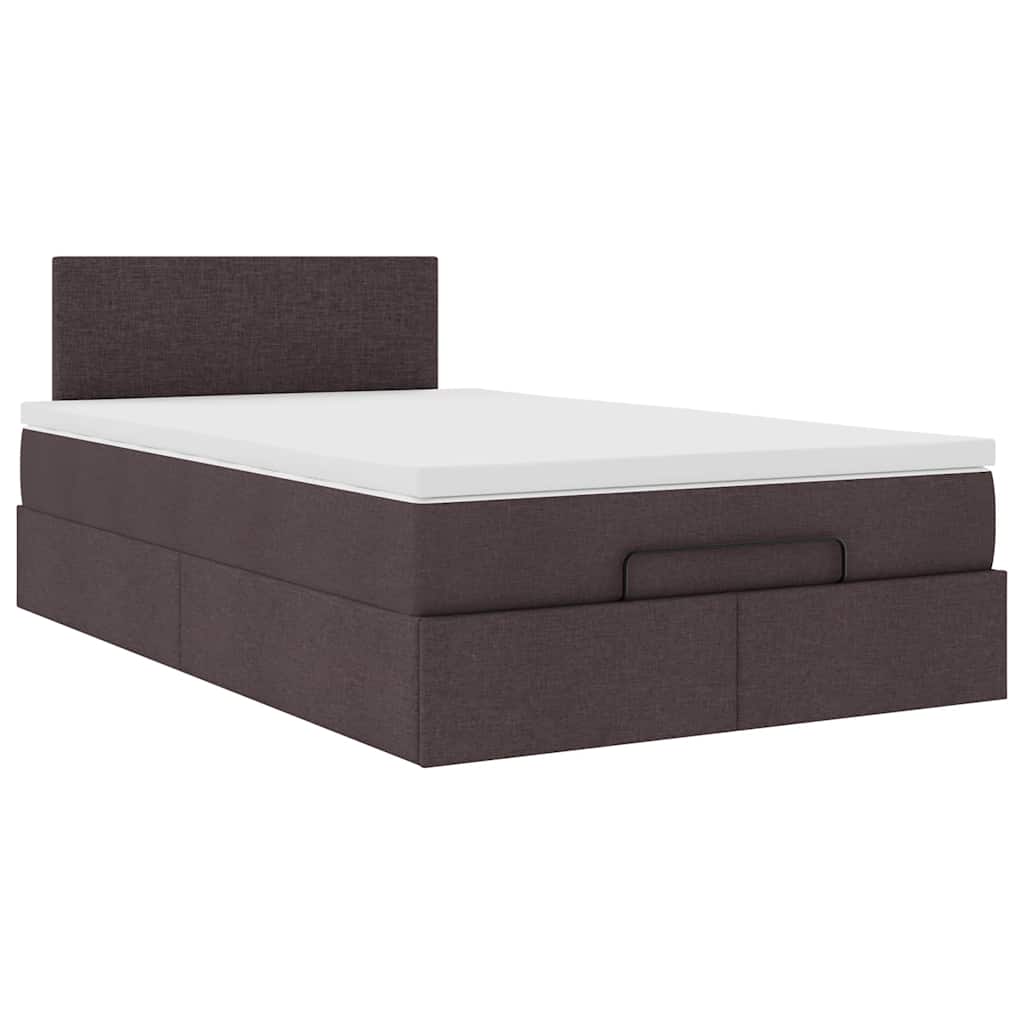 Ottoman bed met matras en LED's 120x200 cm stof donkerbruin