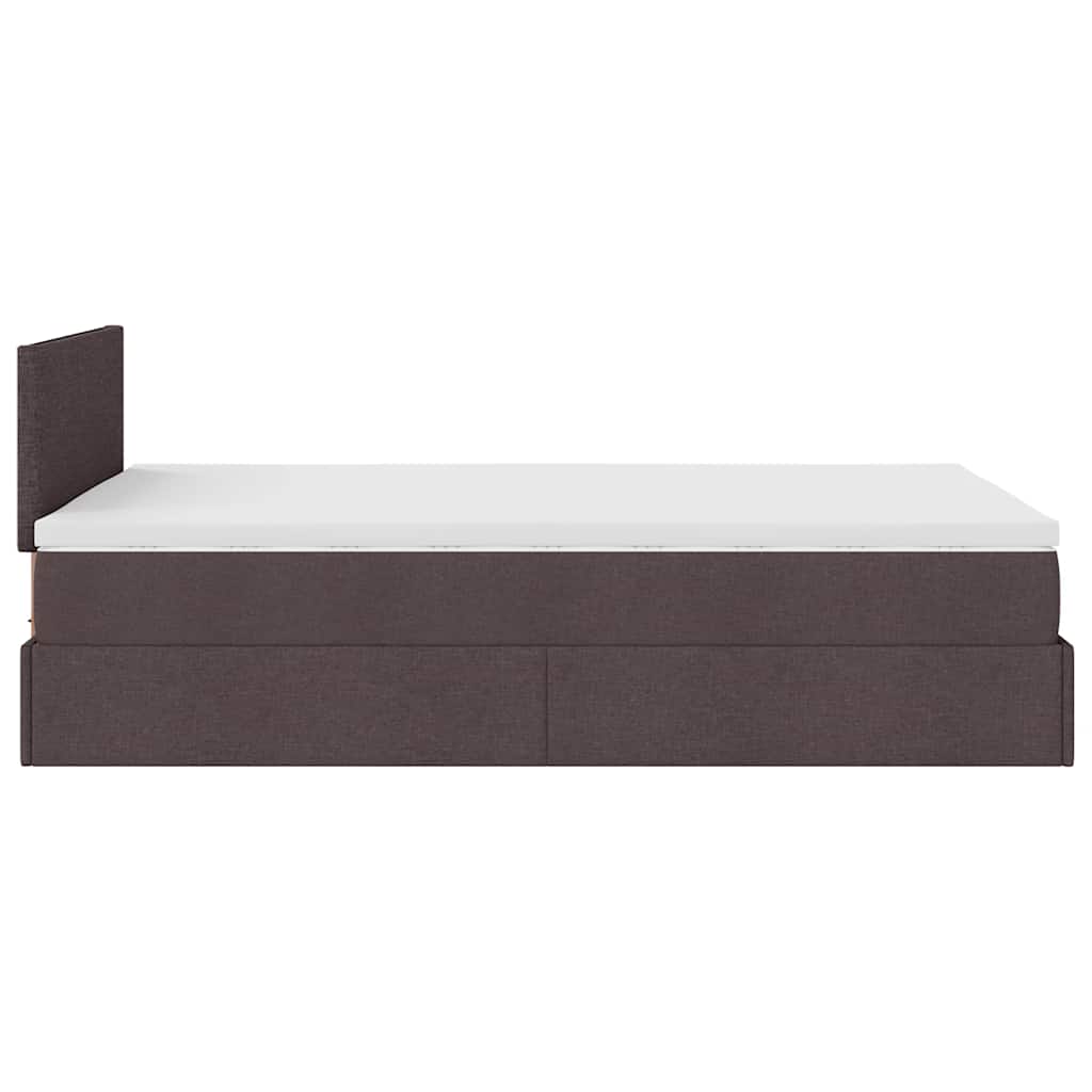 Ottoman bed met matras en LED's 120x200 cm stof donkerbruin