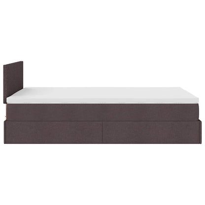 Ottoman bed met matras en LED's 120x200 cm stof donkerbruin
