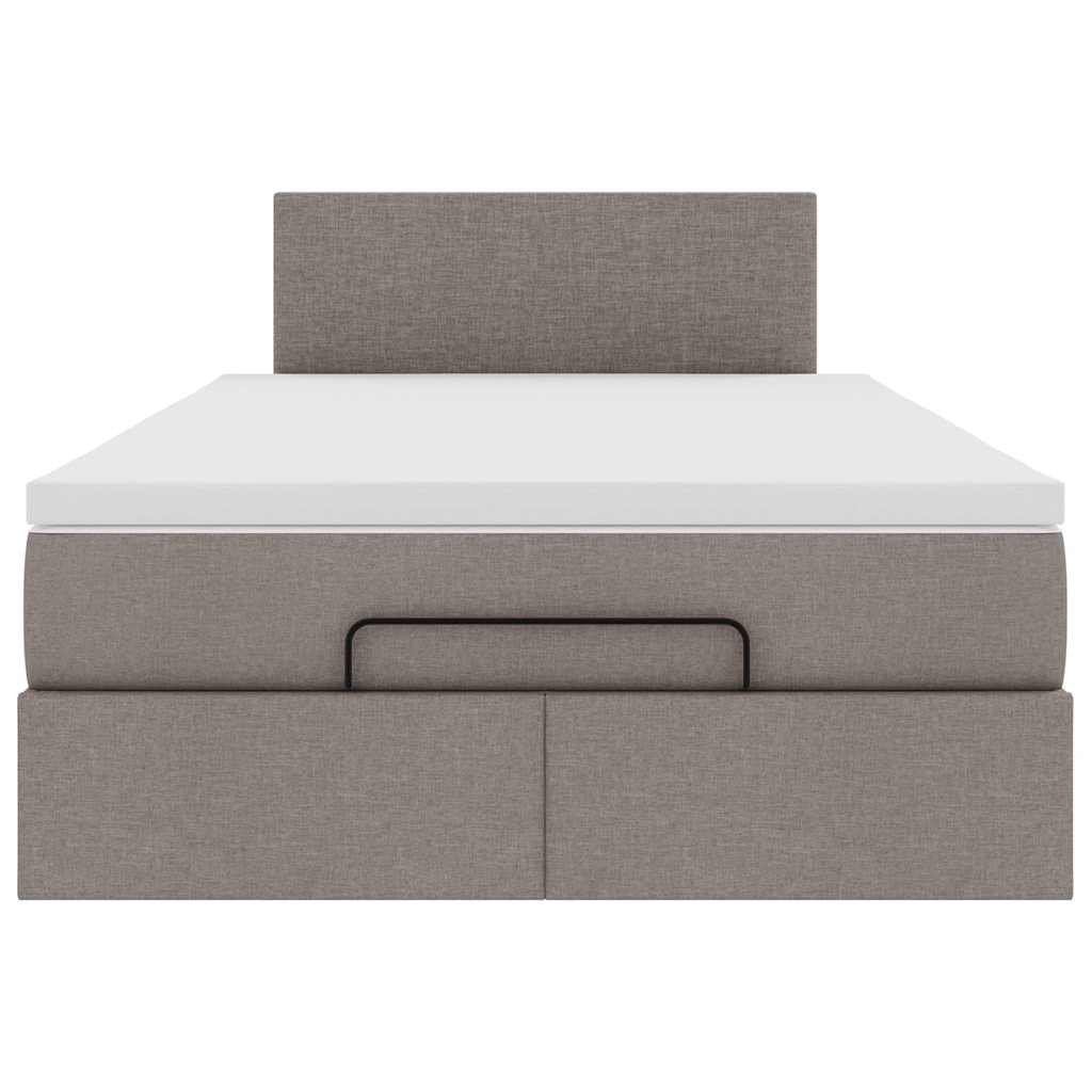 Ottoman bed met matras en LED's 120x200cm stof taupe