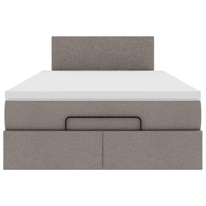 Ottoman bed met matras en LED's 120x200cm stof taupe