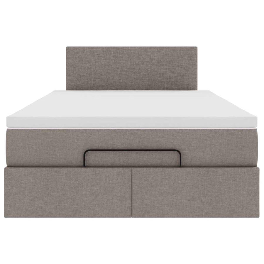 Ottoman bed met matras en LED's 120x200cm stof taupe