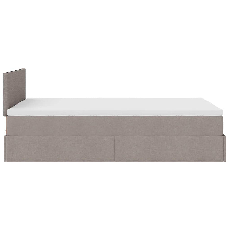 Ottoman bed met matras en LED's 120x200cm stof taupe