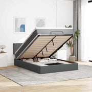 Bedframe met matras en LED 140x190 cm donkergrijs