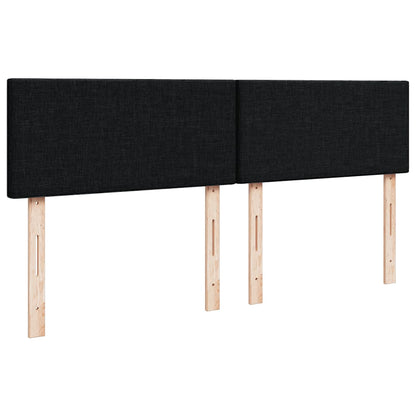 Bed poef met matras en LED's stof 140x190 cm zwart