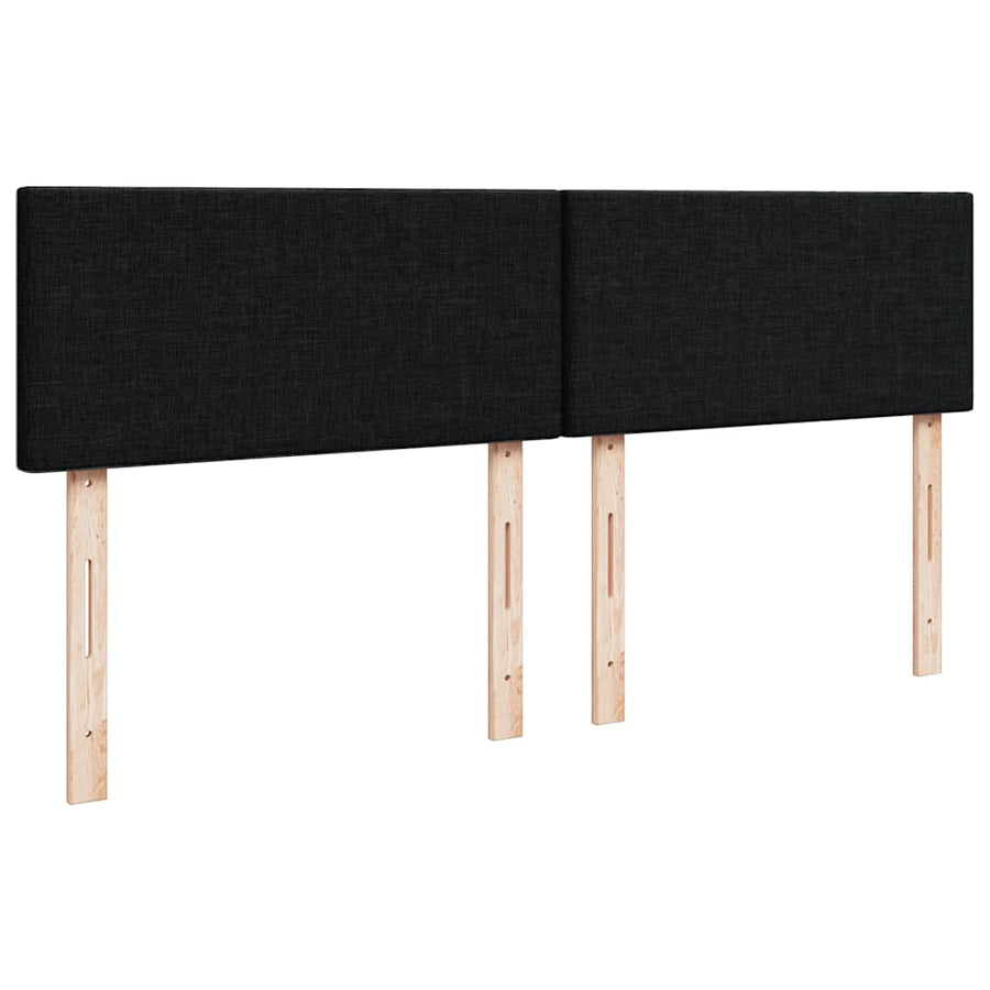 Bed poef met matras en LED's stof 140x190 cm zwart