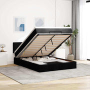 Bedframe 140x190 cm zwart met matras en LED