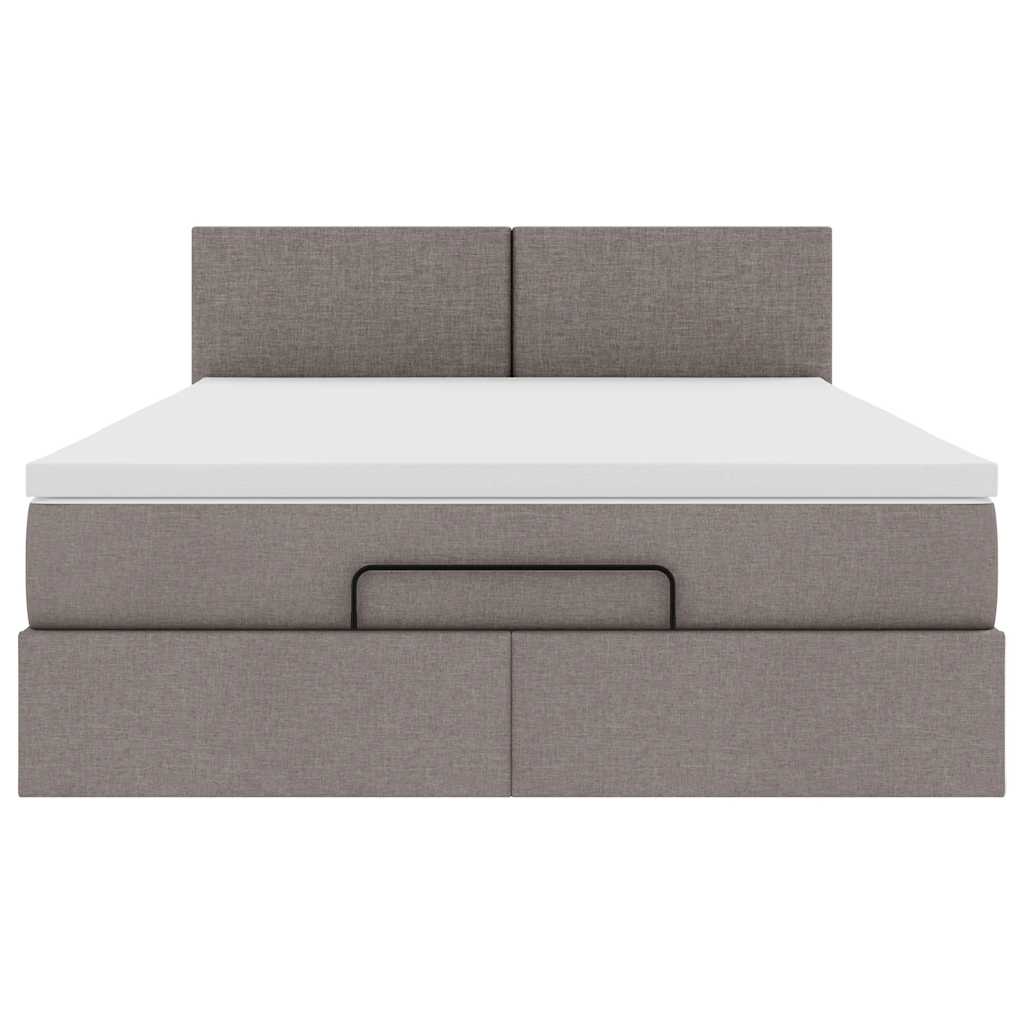 Bed Poef Met Matras En Led's Stof 140 x 190 cm Taupe