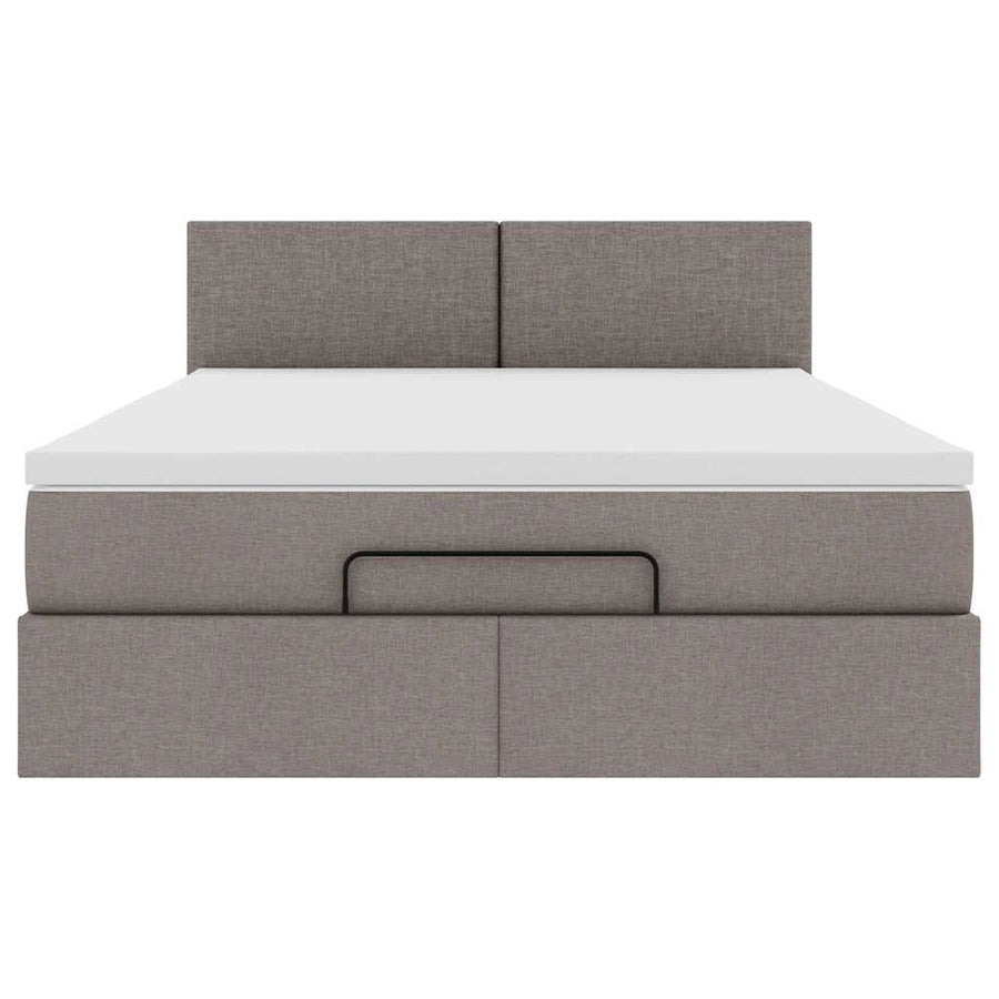 Bed Poef Met Matras En Led's Stof 140 x 190 cm Taupe