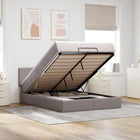 Bedframe 140x190 cm stof taupe met matras en LED