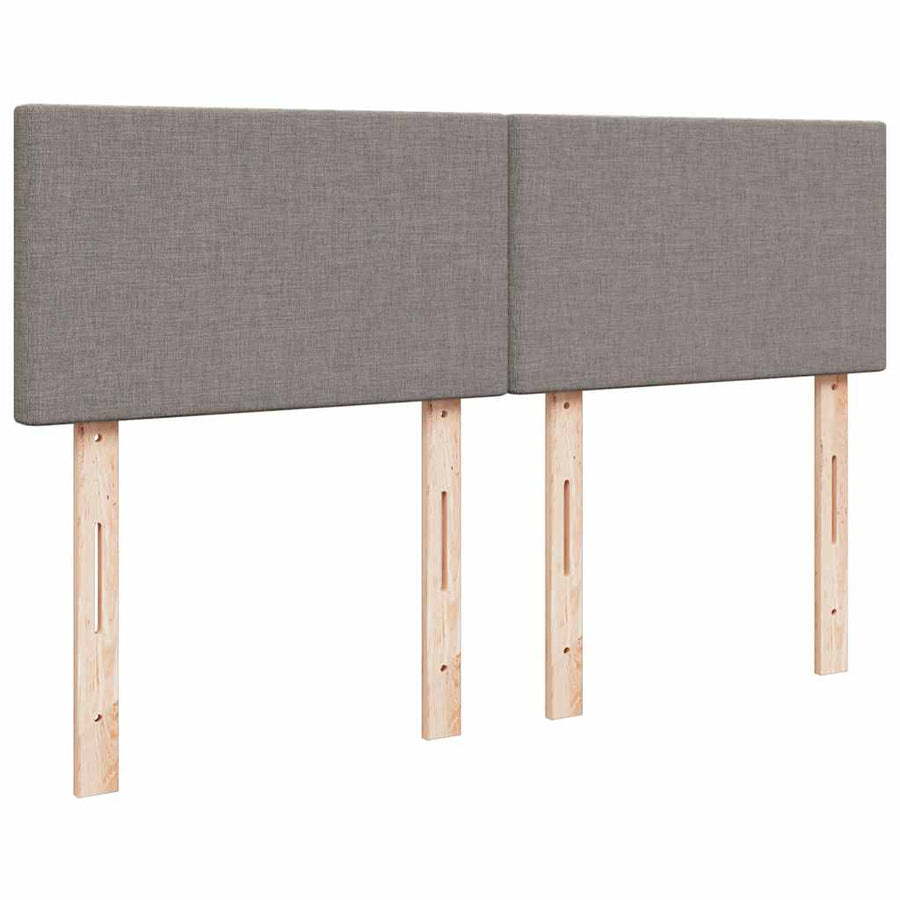 Ottoman bed met matras en LED's 140x200 cm stof taupe