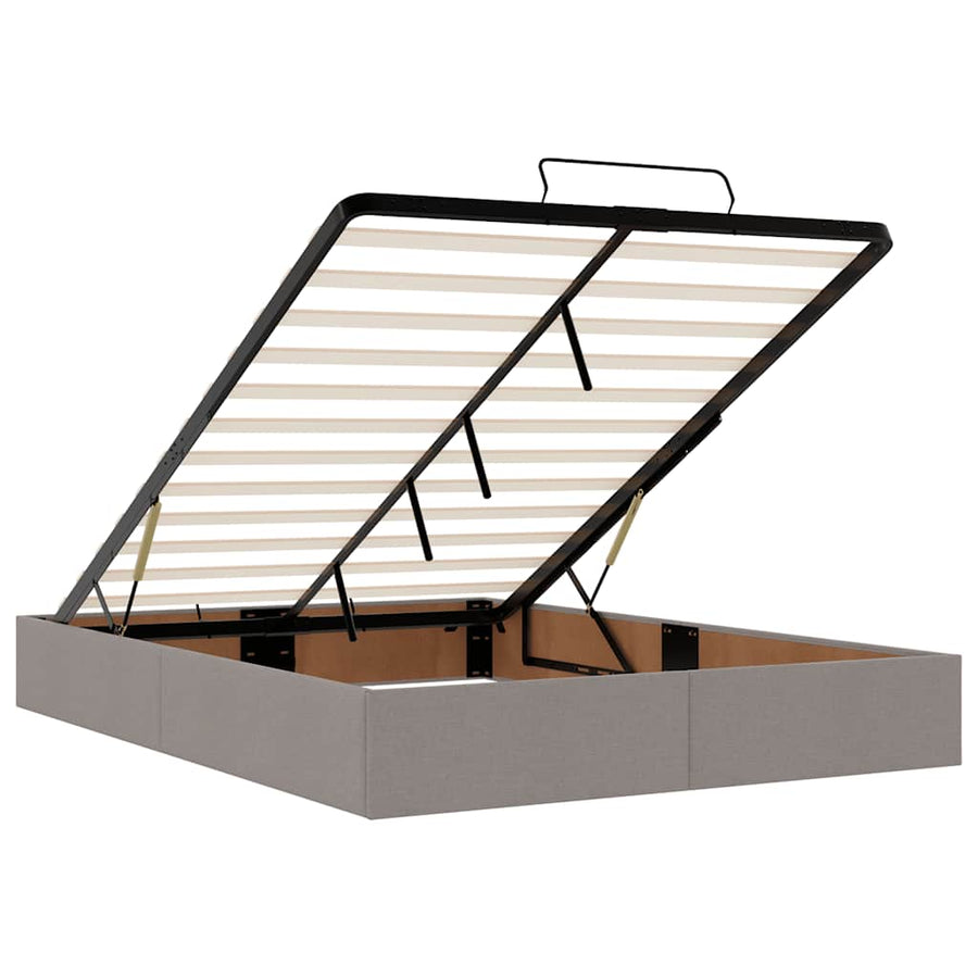 Ottoman bed met matras en LED's 140x200 cm stof taupe