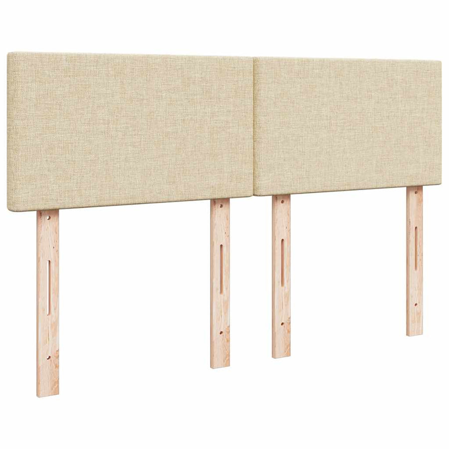 Ottoman bed met matras en LED's 140x200 cm stof crèmekleurig