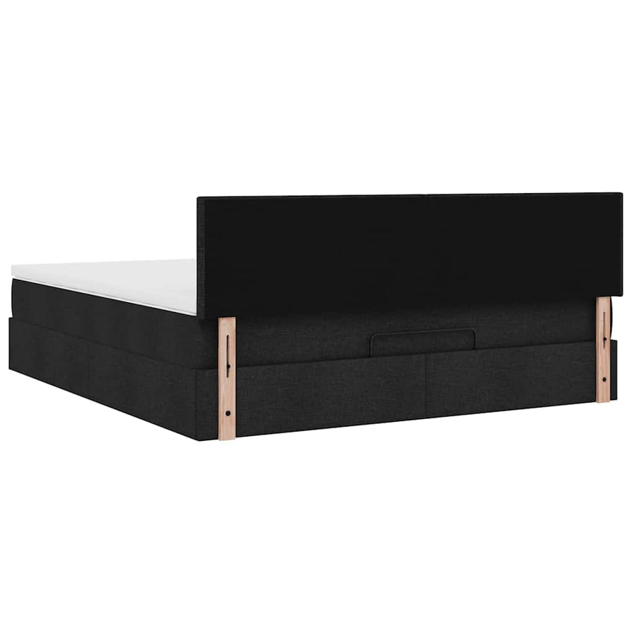 Ottoman bed met matras en LED's 160x200cm stof zwart