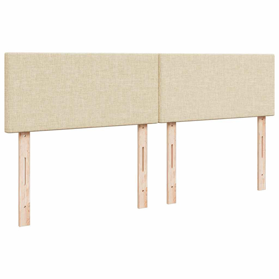 Ottoman bed met matras en LED's 160x200cm stof crèmekleurig