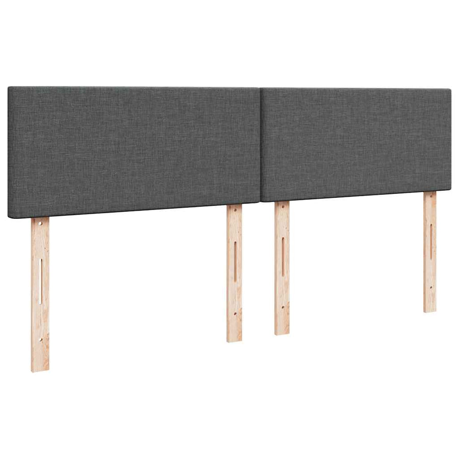 Ottoman bed met matras en LED's 180x200cm stof donkergrijs
