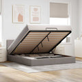 Bed poef met matras en LED's 180x200 cm stof taupe