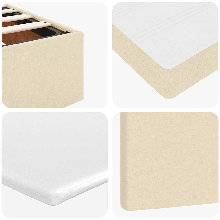 Ottoman bed met matras en LED's 180x200cm stof crèmekleurig