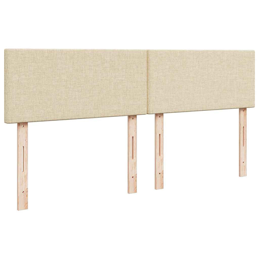Ottoman bed met matras en LED's 180x200cm stof crèmekleurig