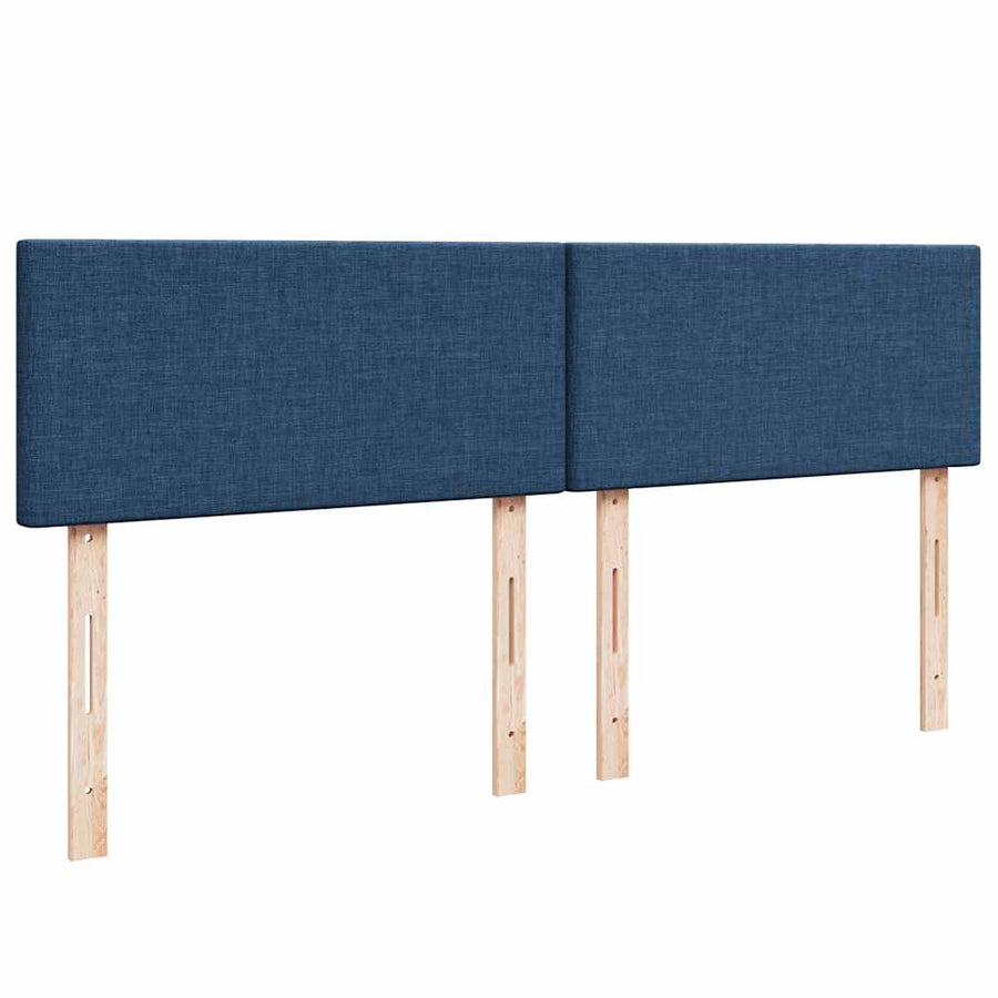 Ottoman bed met matras en LED's 180x200cm stof blauw