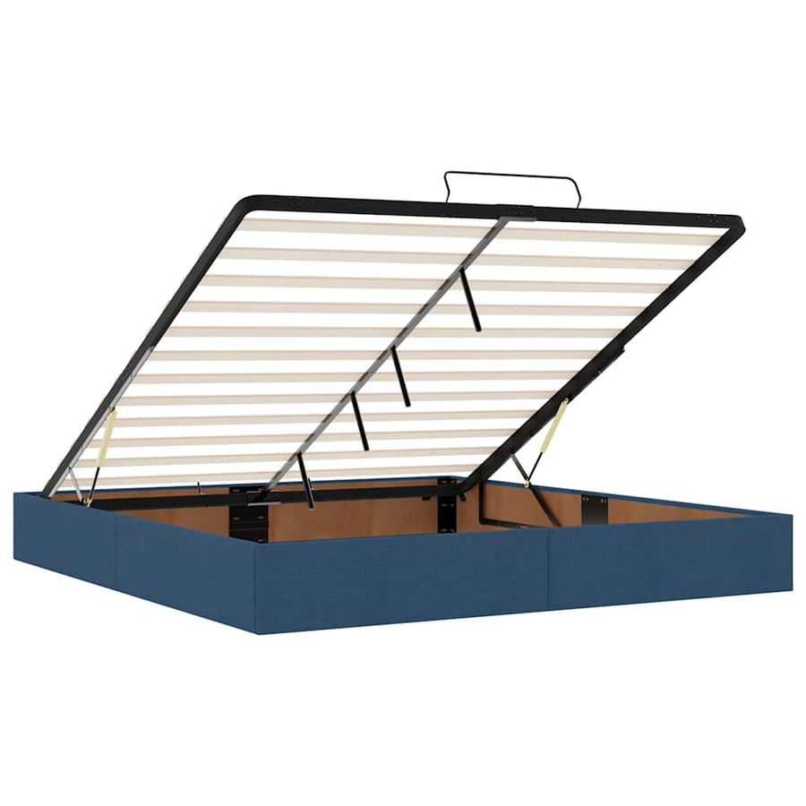 Ottoman bed met matras en LED's 180x200cm stof blauw