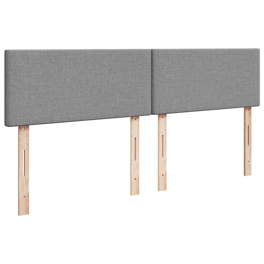 Ottoman bed met matrassen en LED's 200x200cm stof lichtgrijs