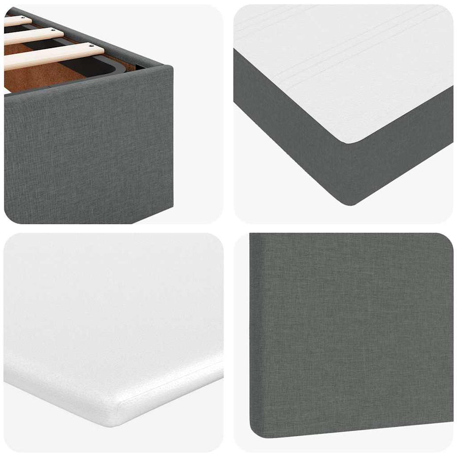 Ottoman bed met matrassen en LED's 200x200cm stof donkergrijs