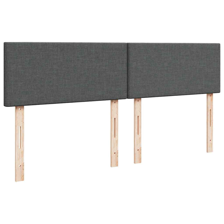 Ottoman bed met matrassen en LED's 200x200cm stof donkergrijs