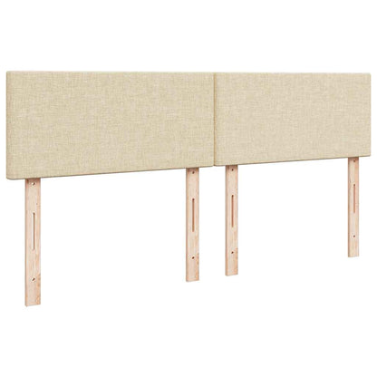 Ottoman bed met matrassen en LED's 200x200cm stof crèmekleurig