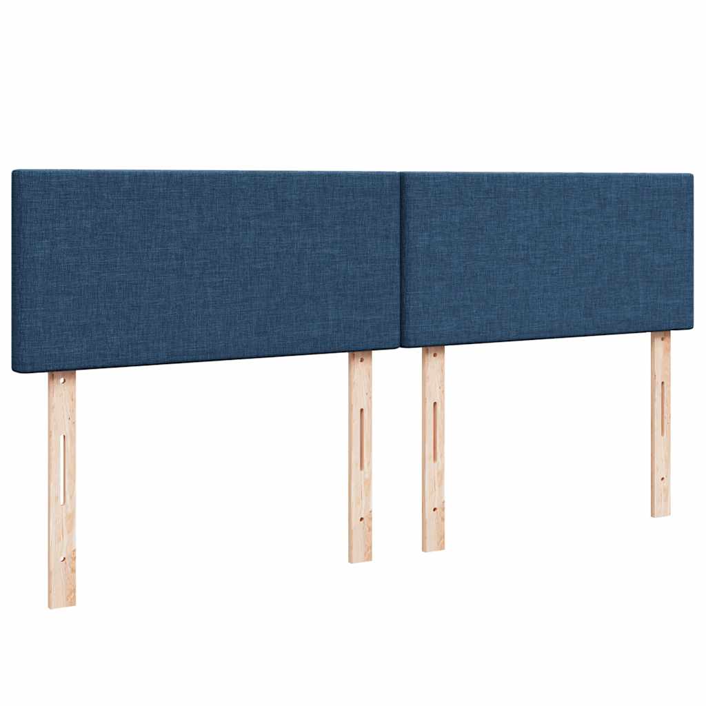 Ottoman bed met matrassen en LED's 200x200cm stof blauw