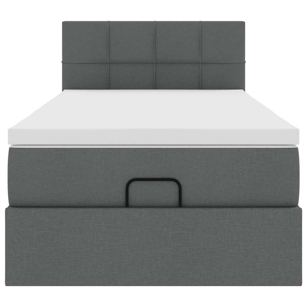Ottoman bed met matras en LED's 80x200cm stof donkergrijs