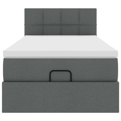 Ottoman bed met matras en LED's 80x200cm stof donkergrijs