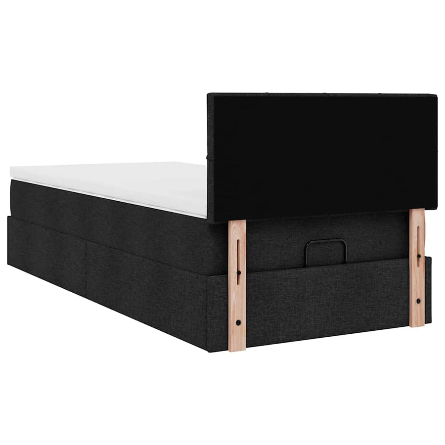 Ottoman bed met matras en LED's 80x200cm stof zwart