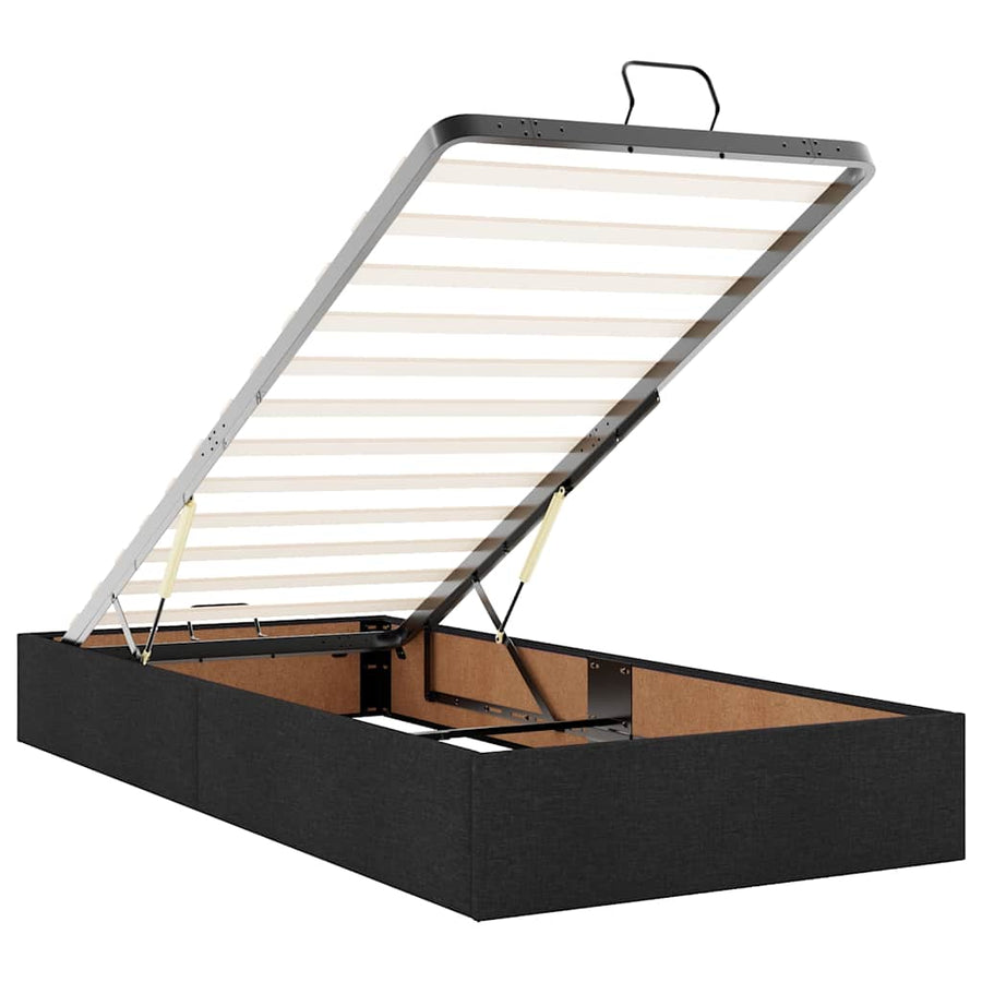 Ottoman bed met matras en LED's 80x200cm stof zwart