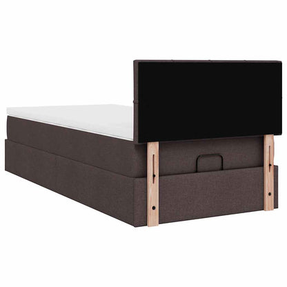Ottoman bed met matras en LED's 80x200cm stof donkerbruin