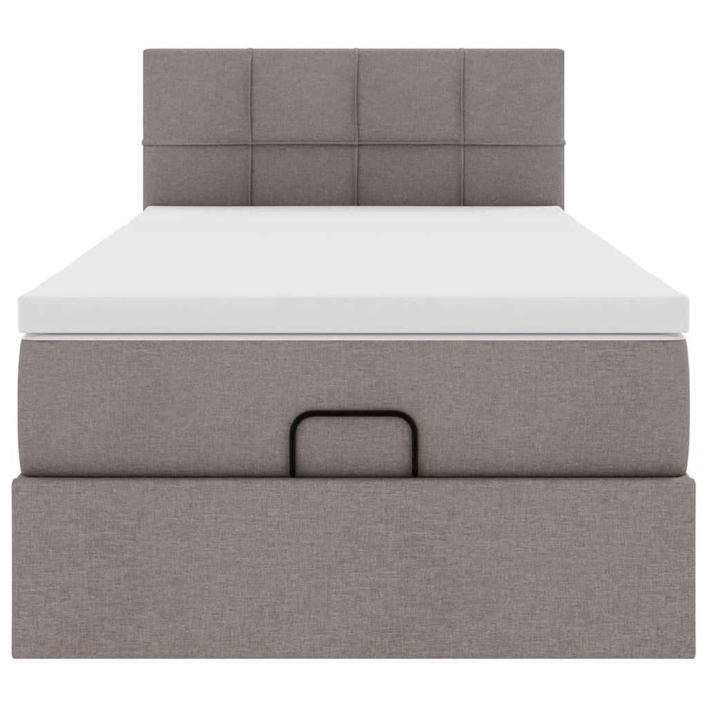 Ottoman bed met matras en LED's 80x200cm stof taupe