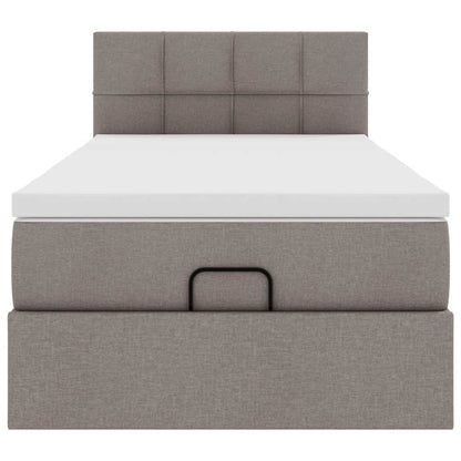 Ottoman bed met matras en LED's 80x200cm stof taupe