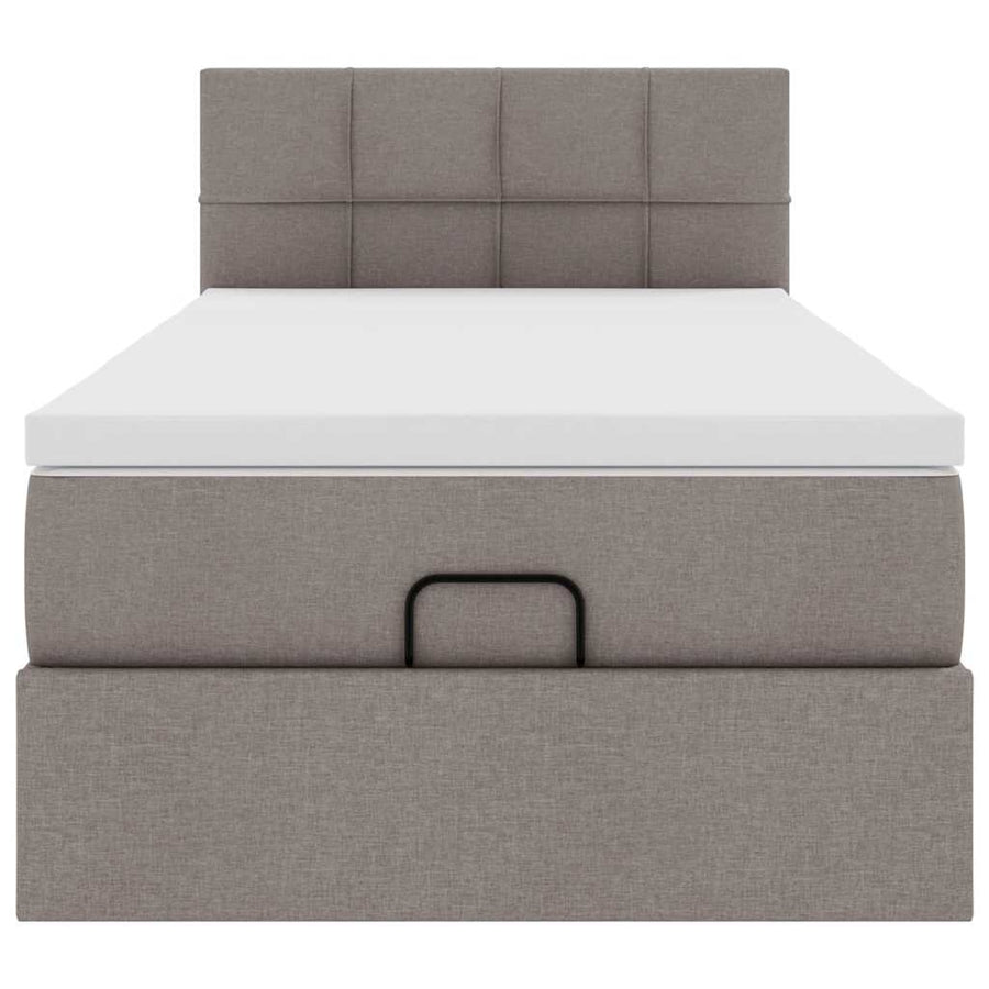 Ottoman bed met matras en LED's 80x200cm stof taupe