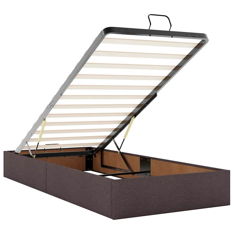 Ottoman bed met matras en LED's 90x200 cm stof donkerbruin