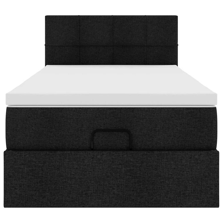 Ottoman bed met matras en LED's 100x200 cm stof zwart