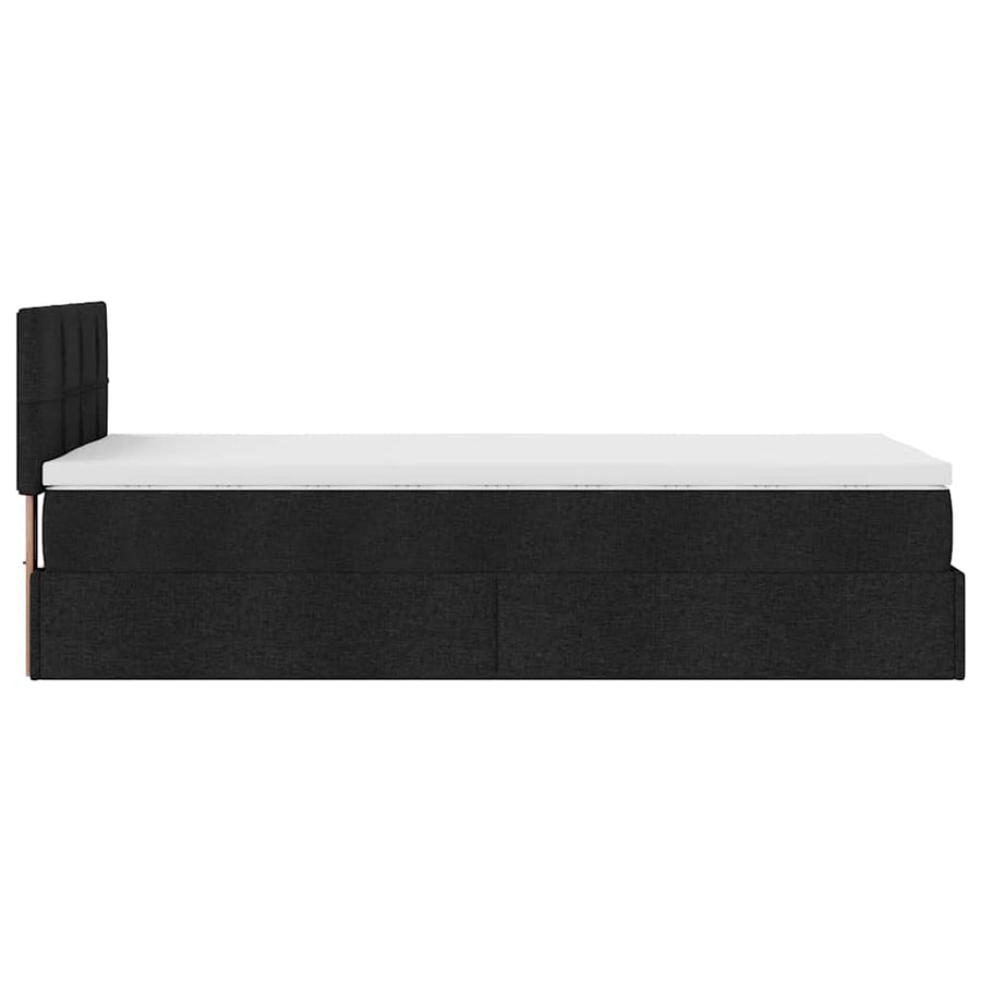 Ottoman bed met matras en LED's 100x200 cm stof zwart