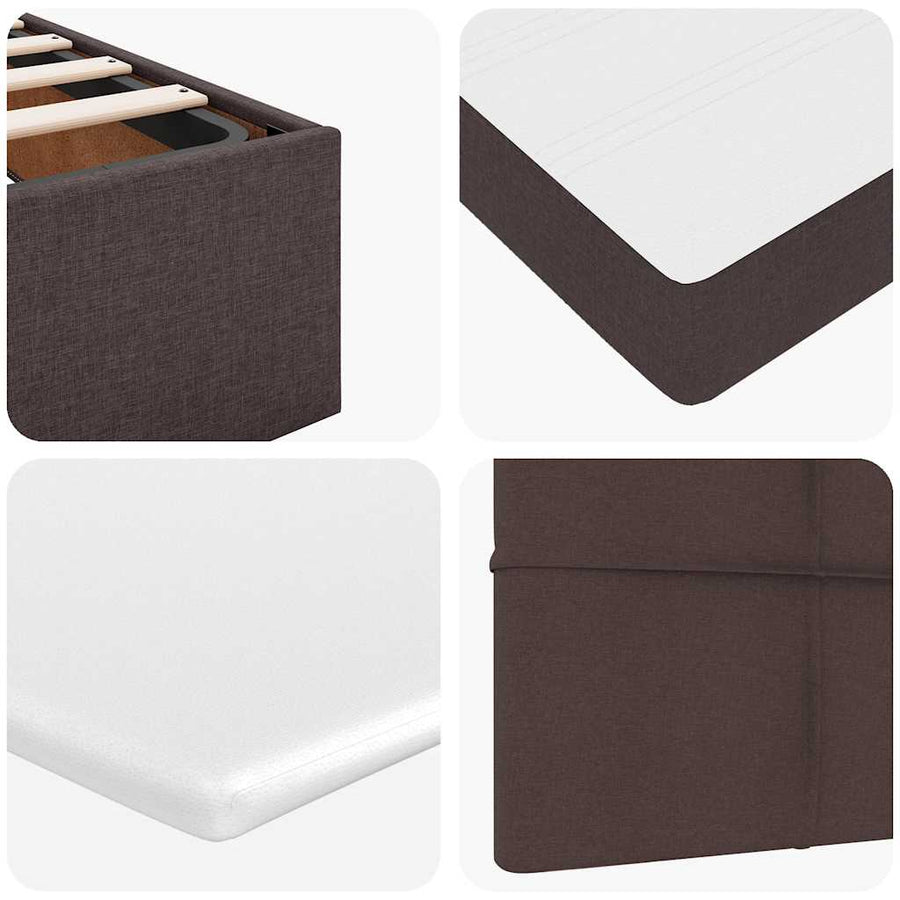 Ottoman bed met matras en LED's 100x200 cm stof donkerbruin