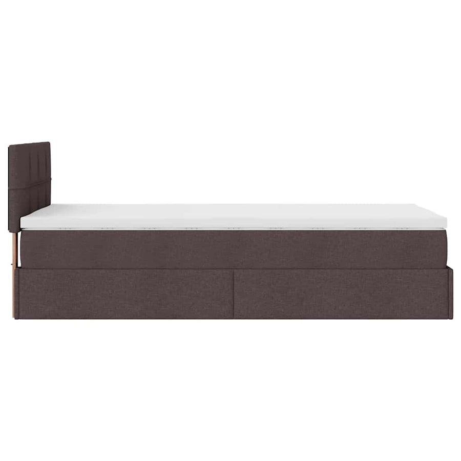 Ottoman bed met matras en LED's 100x200 cm stof donkerbruin